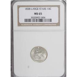 1838 10C Large Stars MS65 NGC.