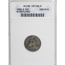 1858-S 10C AU58 ANACS.