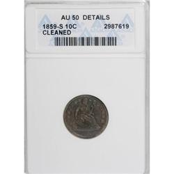 1859-S 10C AU50 ANACS.
