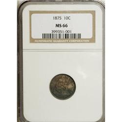 1875 10C MS66 NGC.