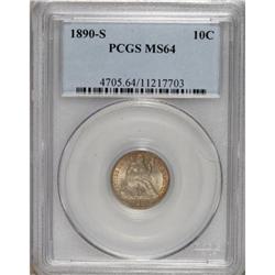 1890-S 10C MS64 PCGS.
