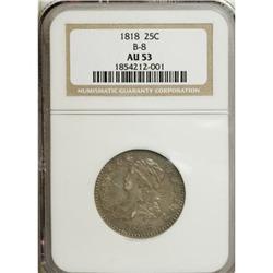 1818 25C AU53 NGC.
