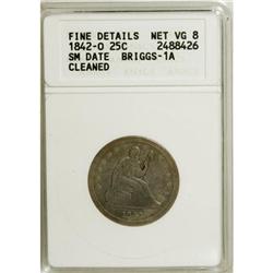 1842-O 25C Large Date VG8 ANACS.