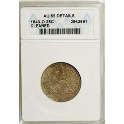 1843-O 25C AU55 ANACS.