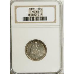 1845 25C MS62 NGC.