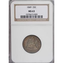 1849 25C MS63 NGC.