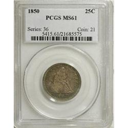 1850 25C MS61 PCGS.