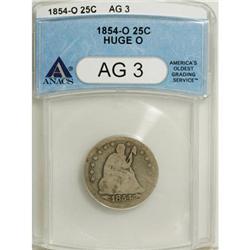 1854-O 25C Huge O AG3 ANACS.