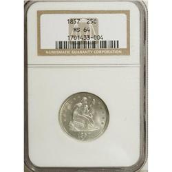 1857 25C MS64 NGC.