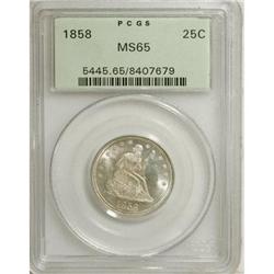 1858 25C MS65 PCGS.