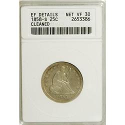 1858-S 25C VF30 ANACS.