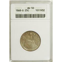1868-S 25C AU50 ANACS.