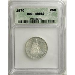 1870 25C MS62 ICG.