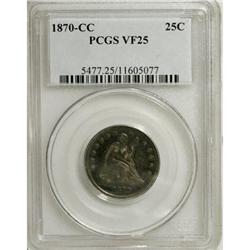 1870-CC 25C VF25 PCGS.