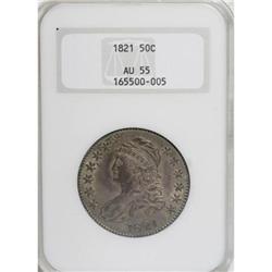 1821 50C AU55 NGC.