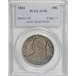 1824 50C AU58 PCGS.