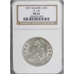 1827 50C Square Base 2 MS62 NGC.