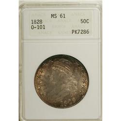 1828 50C Curl Base 2, No Knob MS61 ANACS.
