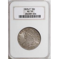 1829/7 50C AU58 NGC.