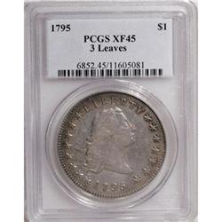 1795 $1 Flowing Hair, Three Leaves XF45 PCGS.