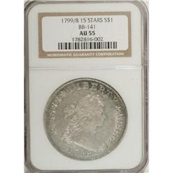 1799/8 $1 15 Stars Reverse AU55 NGC.