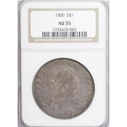 1800 $1 AU55 NGC.