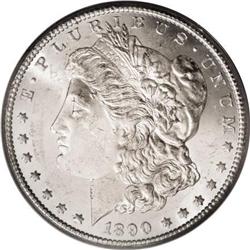 1890-CC $1 Tail Bar MS62 PCGS.