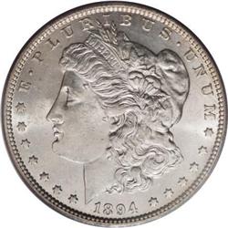 1894 $1 AU58 PCGS.