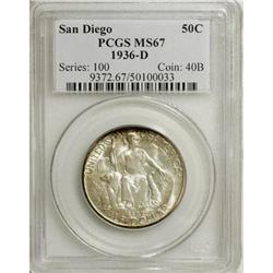 1936-D 50C San Diego MS67 PCGS.