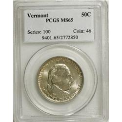 1927 50C Vermont MS65 PCGS.