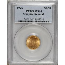 1926 $2 1/2 Sesquicentennial MS64 PCGS.