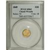 Image 1 : 1849 G$1 Closed Wreath MS62 PCGS.
