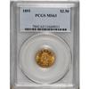 Image 1 : 1891 $2 1/2 MS63 PCGS.