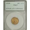 Image 1 : 1909 $2 1/2 MS63 PCGS.