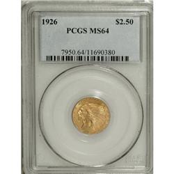 1926 $2 1/2 MS64 PCGS.
