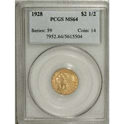 1928 $2 1/2 MS64 PCGS.