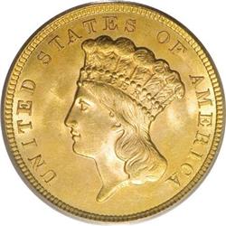 1854 $3 MS64 PCGS.