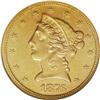 1876 $5 AU58 NGC.