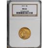 1911 $5 MS62 NGC.