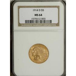 1914-D $5 MS64 NGC.