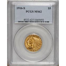 1916-S $5 MS62 PCGS.