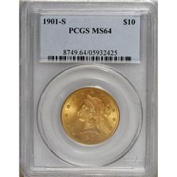 1901-S $10 MS64 PCGS.