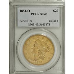1851-O $20 XF45 PCGS.