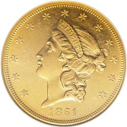 1851-O $20 AU58 NGC.