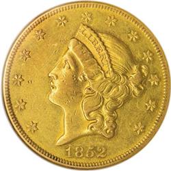 1852-O $20 AU55 NGC.
