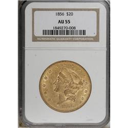 1856 $20 AU55 NGC.