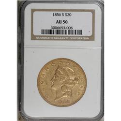 1856-S $20 AU50 NGC.