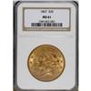 Image 3 : 1867 $20 MS61 NGC.