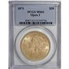 Image 1 : 1873 $20 Open 3 MS61 PCGS.