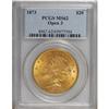 Image 1 : 1873 $20 Open 3 MS62 PCGS.